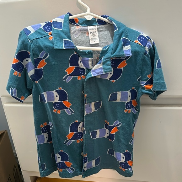 Carters Toucan Button down shirt 5T - Picture 1 of 3